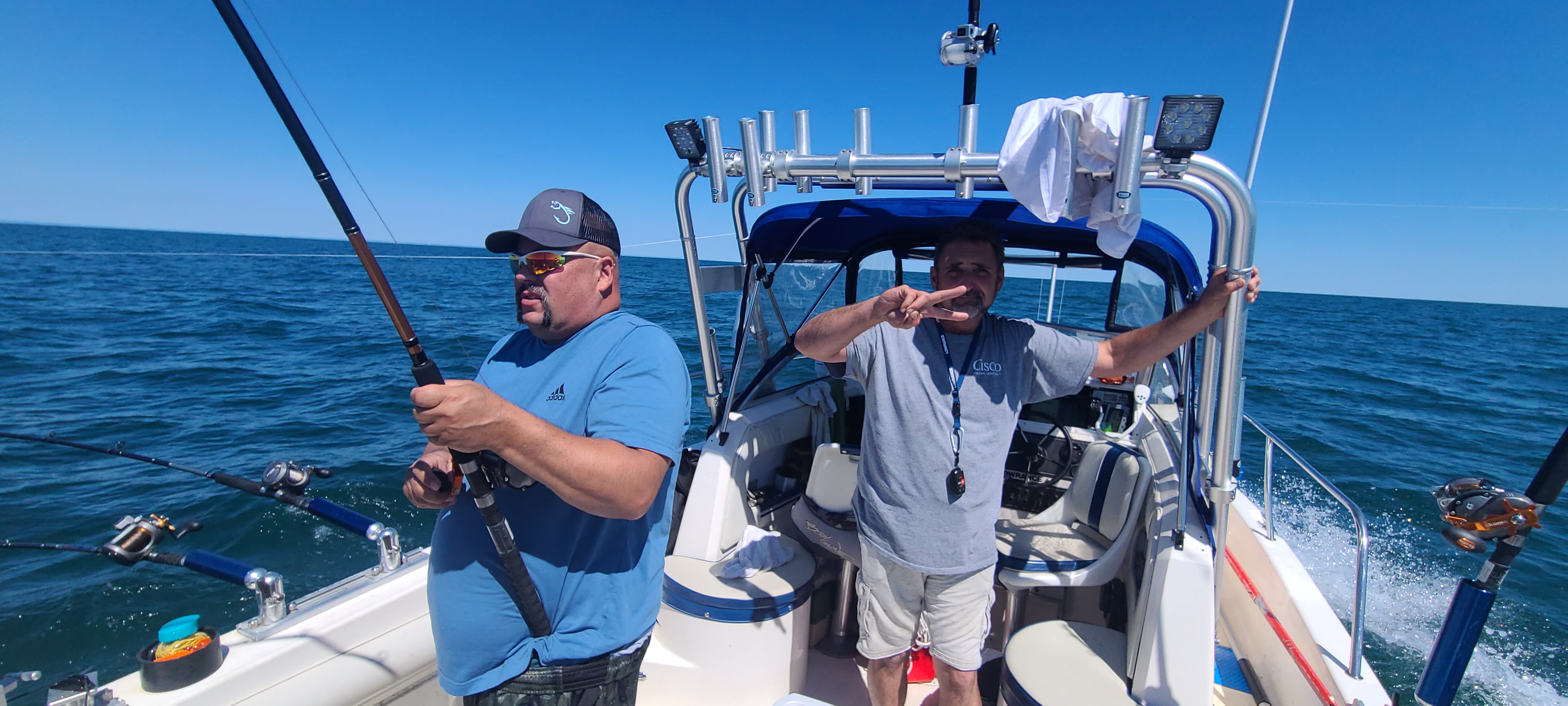Anglers on Pro-Tek charter boat Lake Erie trolling