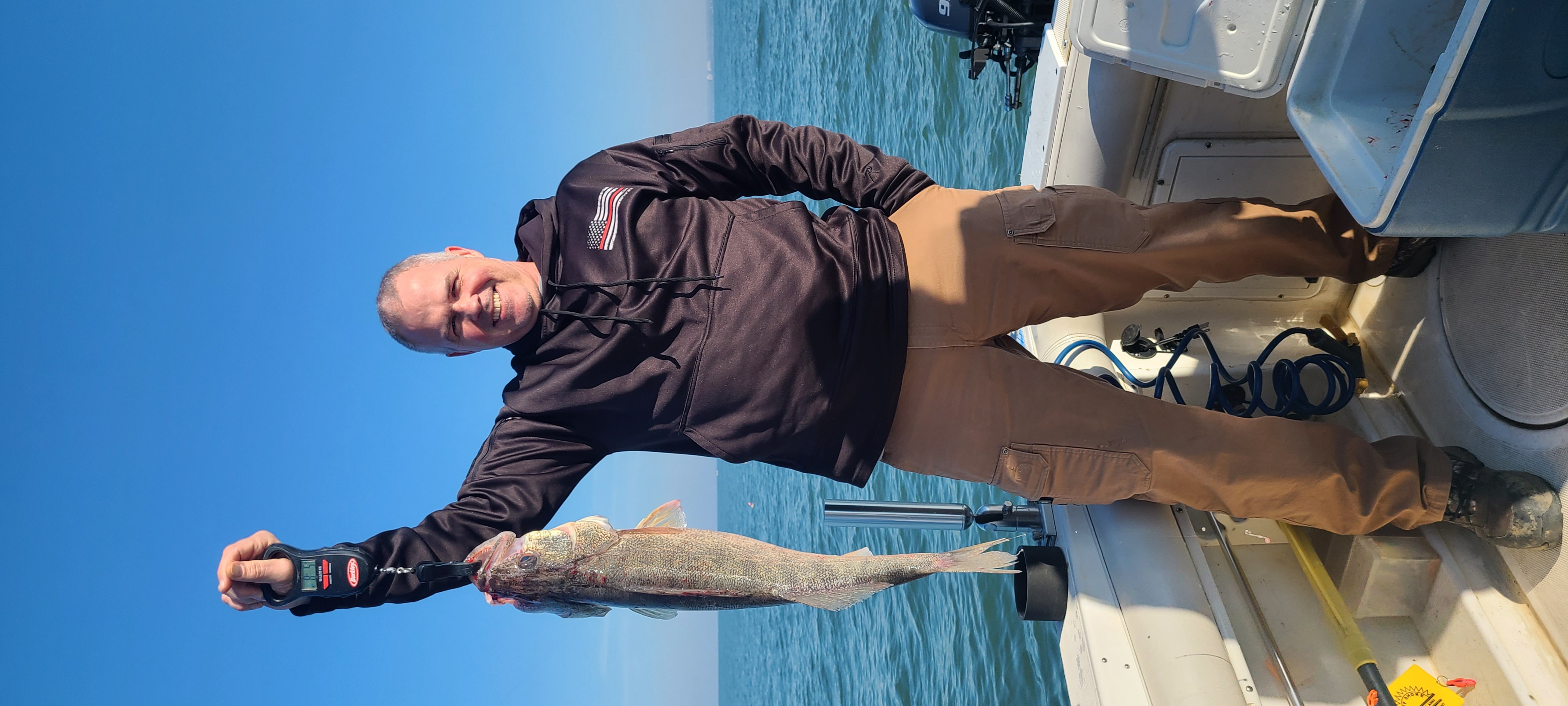 Angler walleye Lake Erie late season Pro-Tek