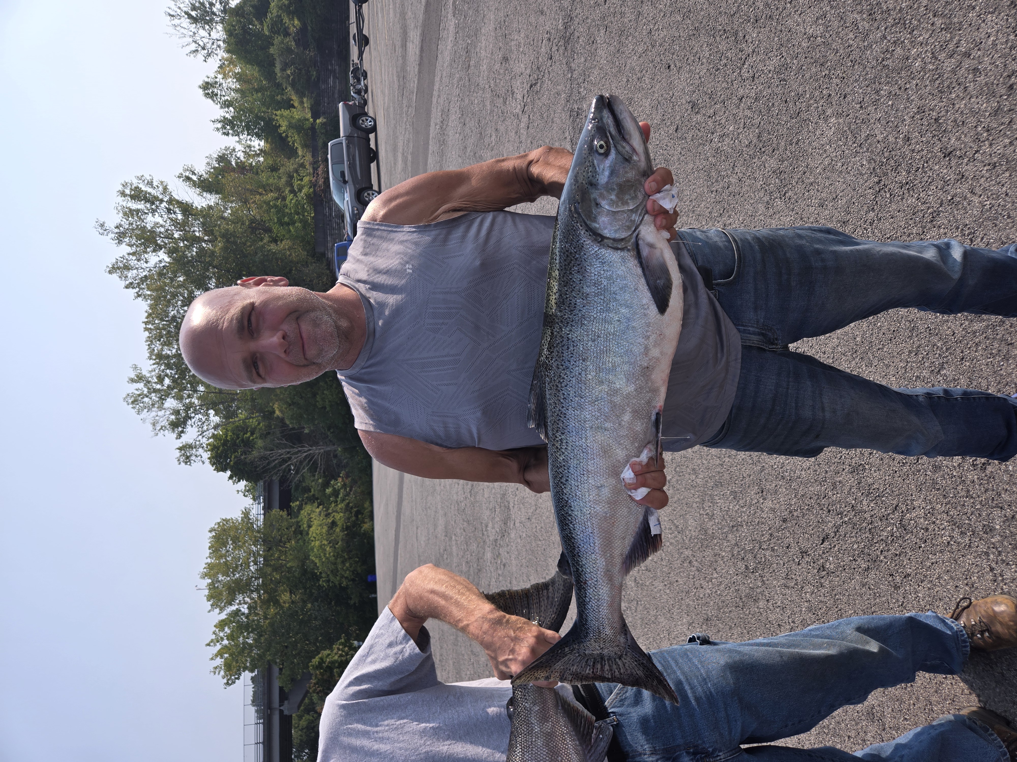 Angler trophy salmon Lake Ontario Olcott NY